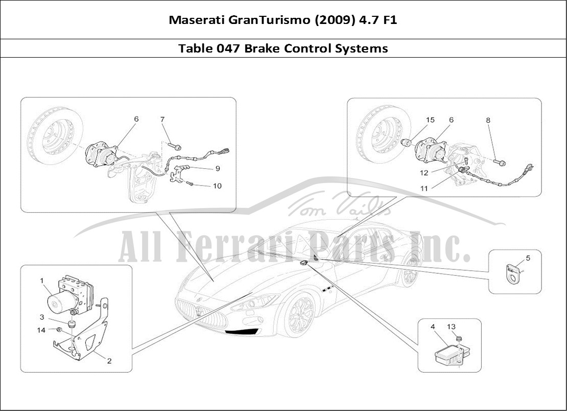 Ferrari Parts Maserati GranTurismo (2009) 4.7 F1 Page 047 Braking Control Systems