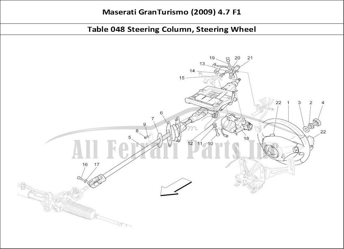 Ferrari Parts Maserati GranTurismo (2009) 4.7 F1 Page 048 Steering Column And Steer