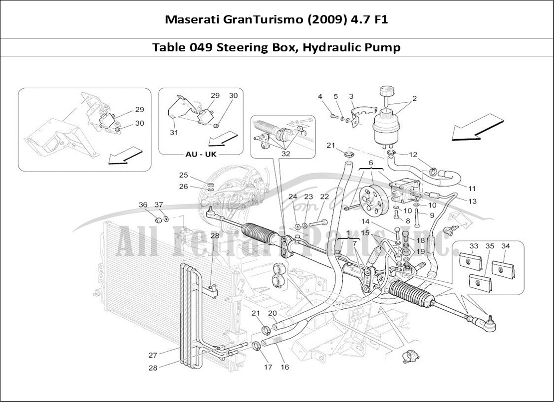 Ferrari Parts Maserati GranTurismo (2009) 4.7 F1 Page 049 Steering Box And Hydrauli
