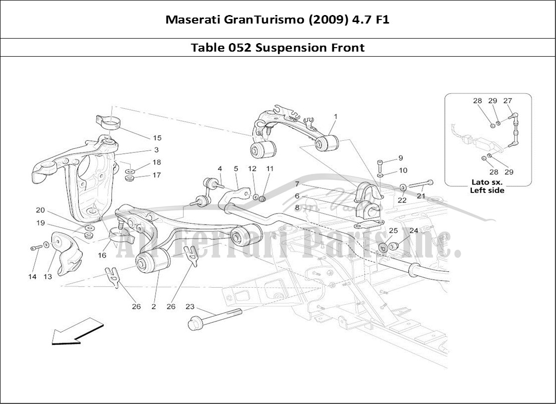 Ferrari Parts Maserati GranTurismo (2009) 4.7 F1 Page 052 Front Suspension