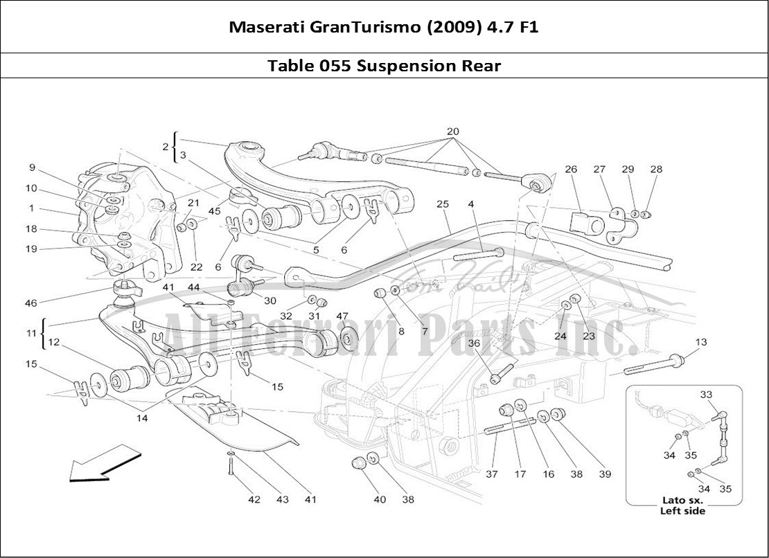Ferrari Parts Maserati GranTurismo (2009) 4.7 F1 Page 055 Rear Suspension