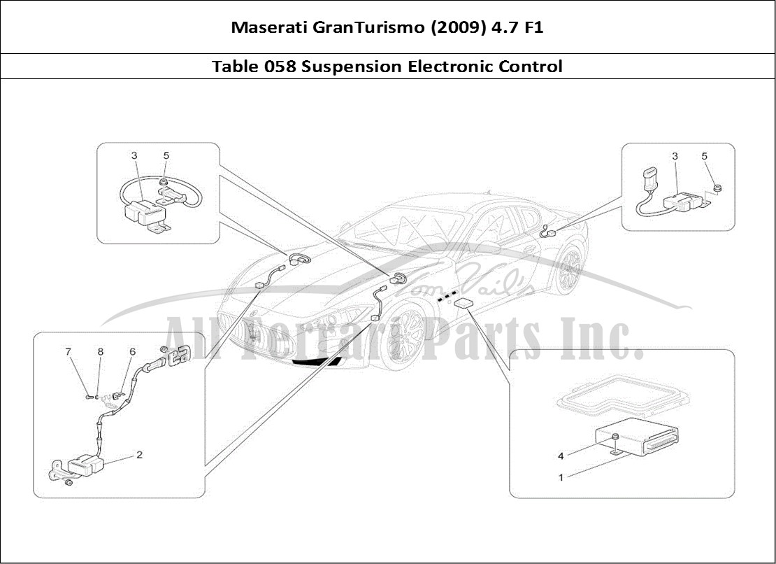 Ferrari Parts Maserati GranTurismo (2009) 4.7 F1 Page 058 Electronic Control (suspe