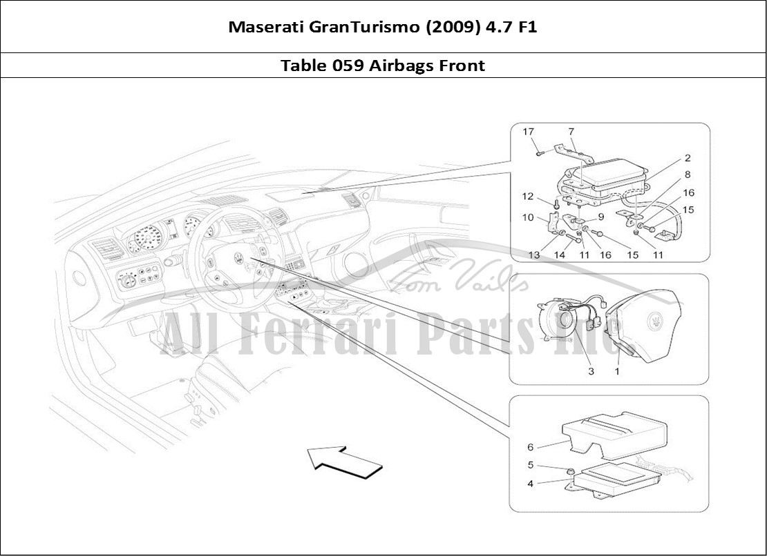 Ferrari Parts Maserati GranTurismo (2009) 4.7 F1 Page 059 Front Airbag System