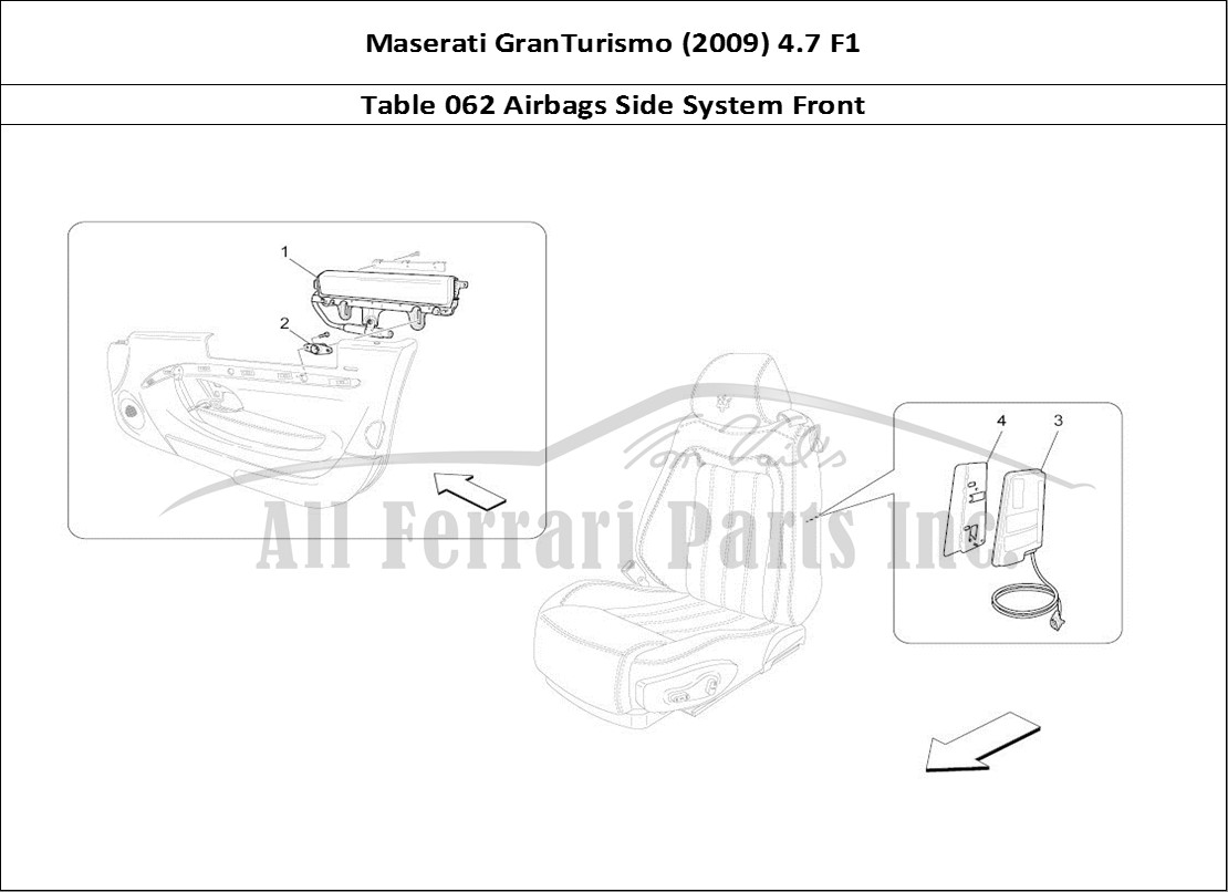 Ferrari Parts Maserati GranTurismo (2009) 4.7 F1 Page 062 Front Side Bag System