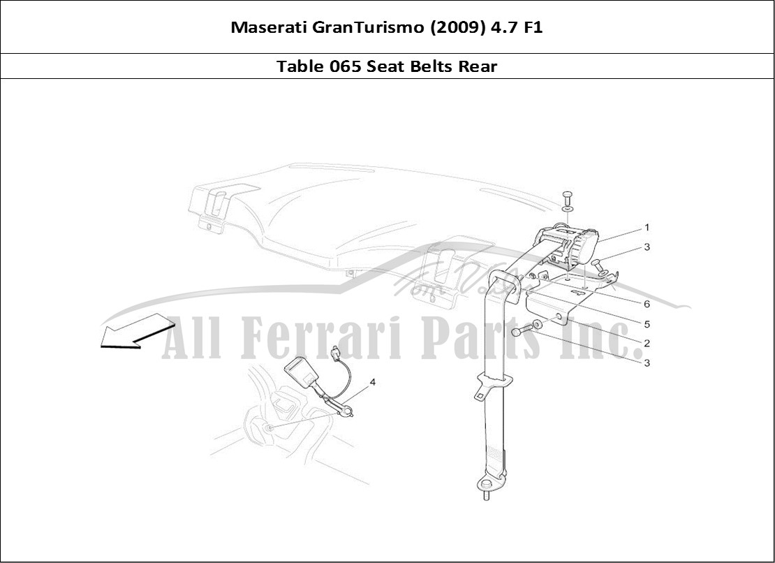 Ferrari Parts Maserati GranTurismo (2009) 4.7 F1 Page 065 Rear Seat Belts
