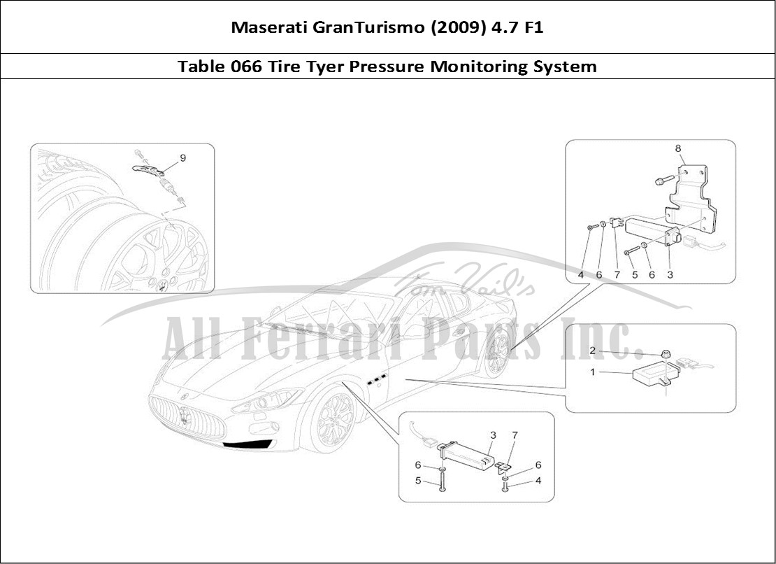 Ferrari Parts Maserati GranTurismo (2009) 4.7 F1 Page 066 Tyre Pressure Monitoring