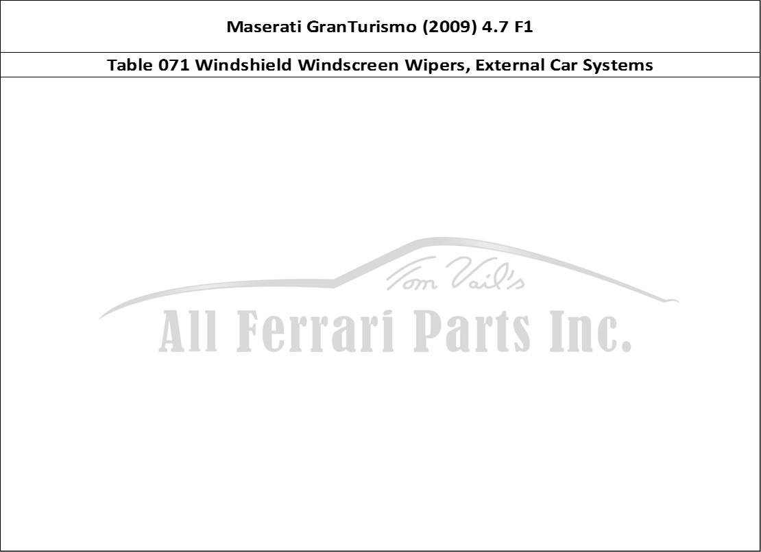 Ferrari Parts Maserati GranTurismo (2009) 4.7 F1 Page 071 External Vehicle Devices