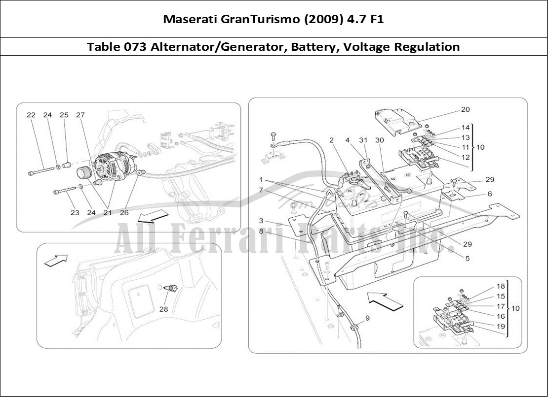 Ferrari Parts Maserati GranTurismo (2009) 4.7 F1 Page 073 Energy Generation And Acc
