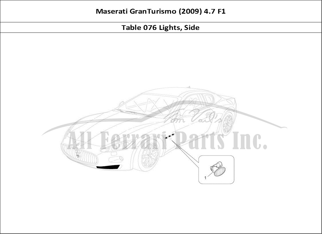 Ferrari Parts Maserati GranTurismo (2009) 4.7 F1 Page 076 Side Light Clusters