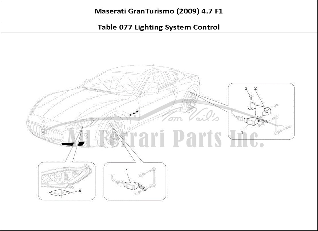 Ferrari Parts Maserati GranTurismo (2009) 4.7 F1 Page 077 Lighting System Control