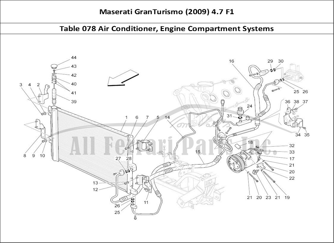 Ferrari Parts Maserati GranTurismo (2009) 4.7 F1 Page 078 A/c Unit: Engine Compartm
