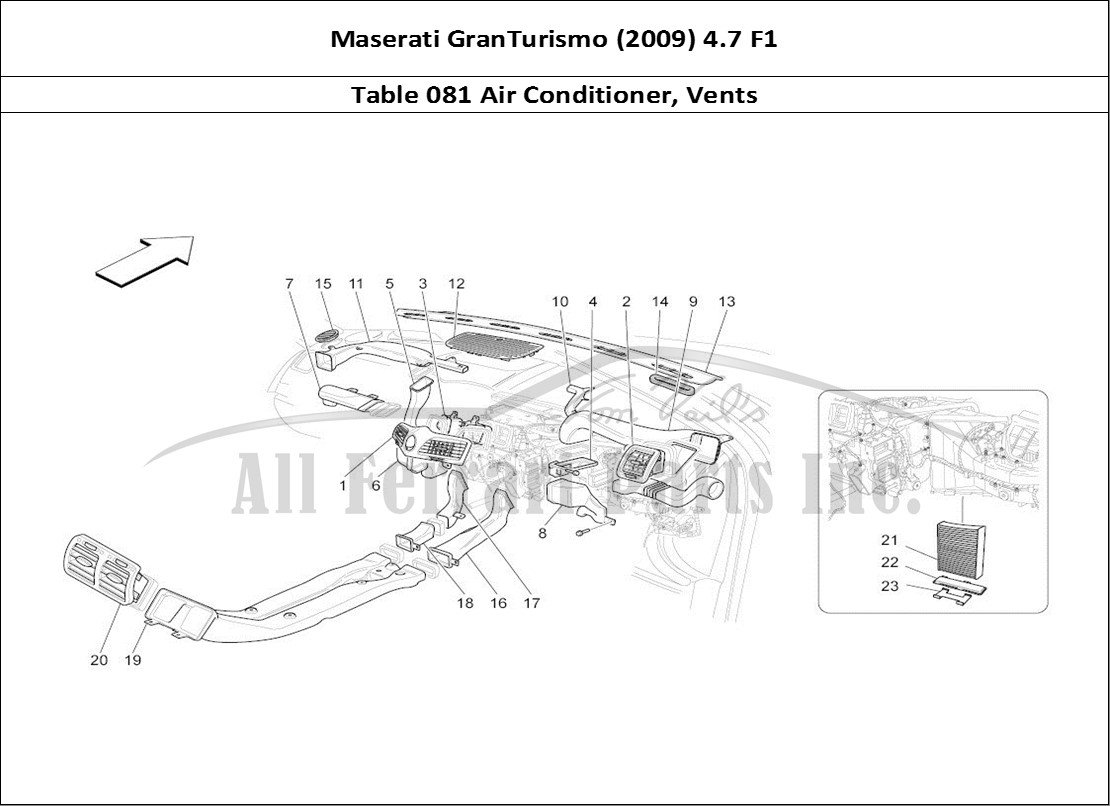 Ferrari Parts Maserati GranTurismo (2009) 4.7 F1 Page 081 A/c Unit: Diffusion