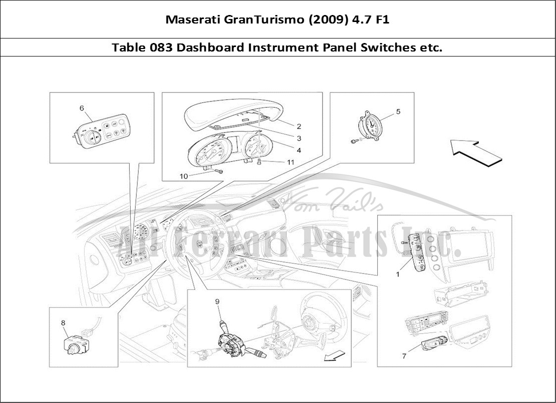 Ferrari Parts Maserati GranTurismo (2009) 4.7 F1 Page 083 Dashboard Devices