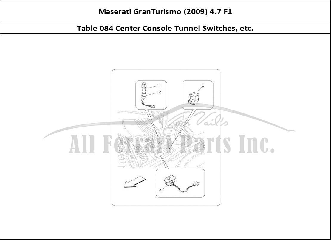 Ferrari Parts Maserati GranTurismo (2009) 4.7 F1 Page 084 Centre Console Devices