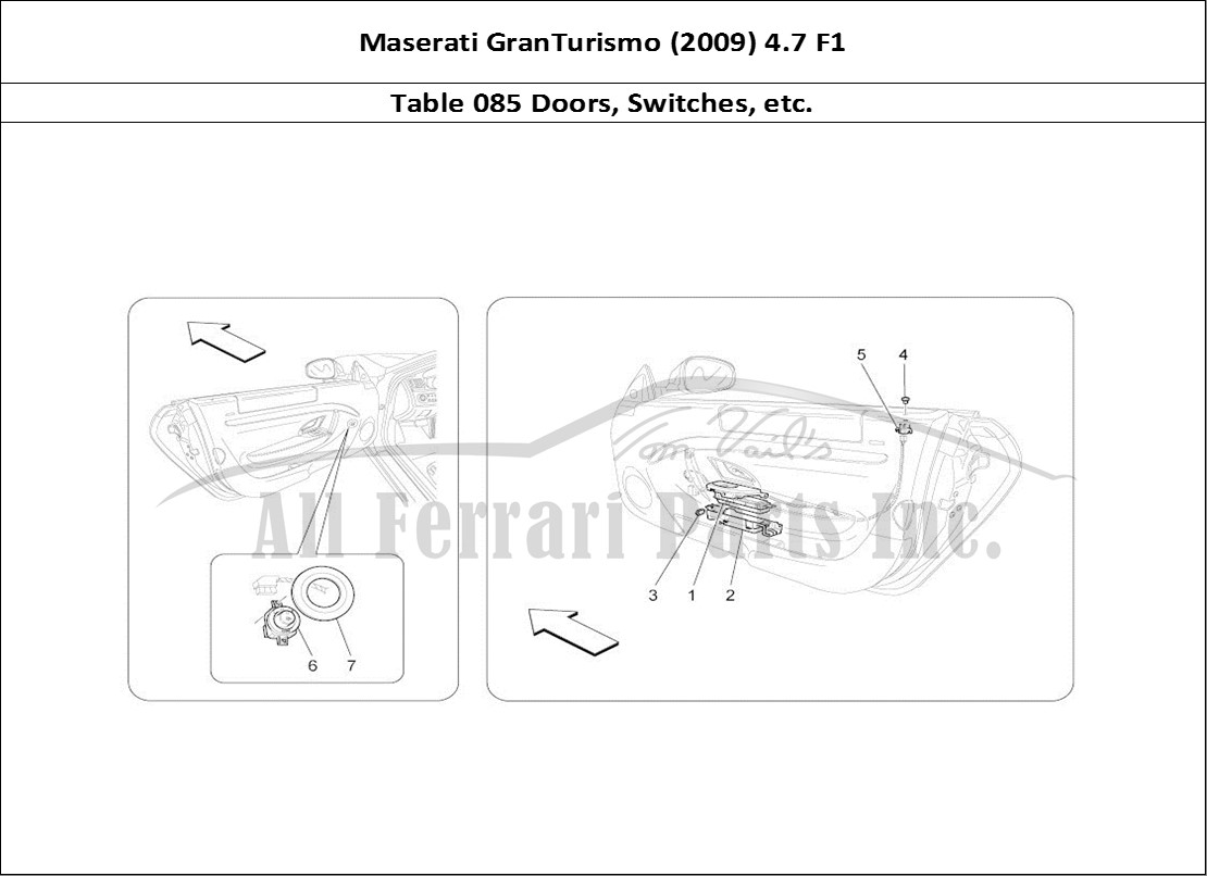 Ferrari Parts Maserati GranTurismo (2009) 4.7 F1 Page 085 Door Devices