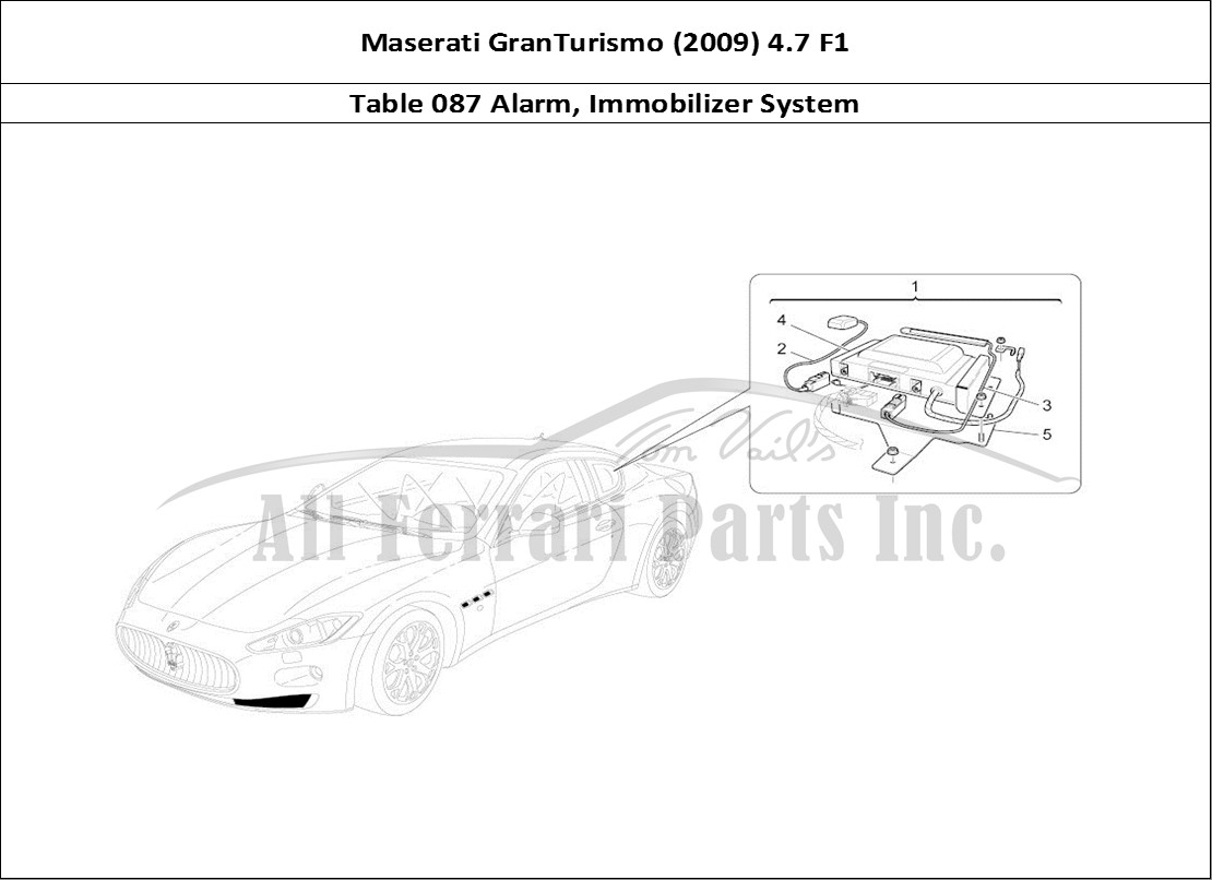 Ferrari Parts Maserati GranTurismo (2009) 4.7 F1 Page 087 Alarm And Immobilizer Sys