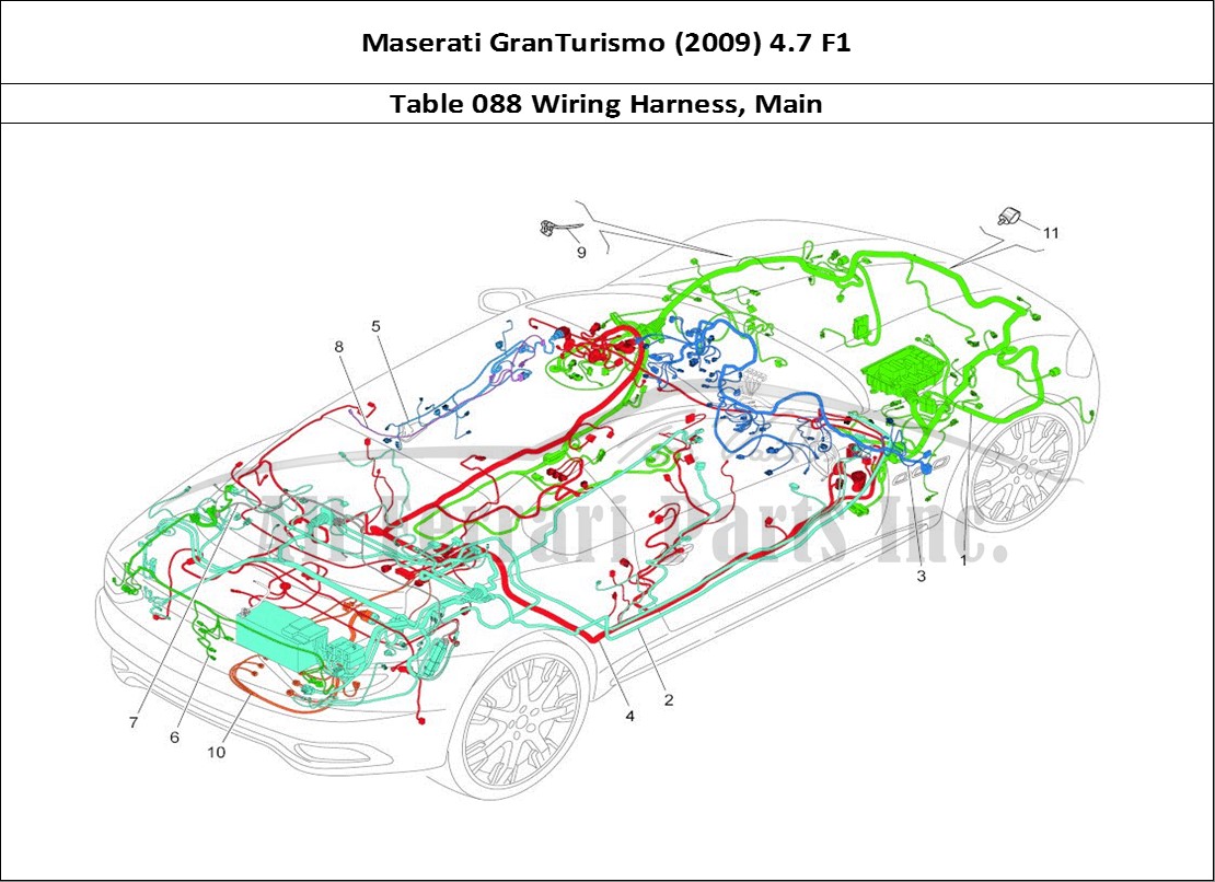 Ferrari Parts Maserati GranTurismo (2009) 4.7 F1 Page 088 Main Wiring