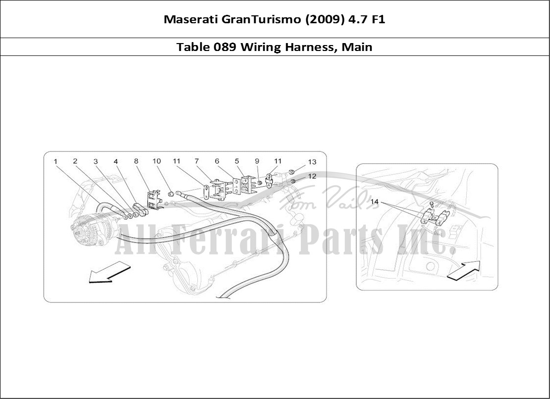 Ferrari Parts Maserati GranTurismo (2009) 4.7 F1 Page 089 Main Wiring