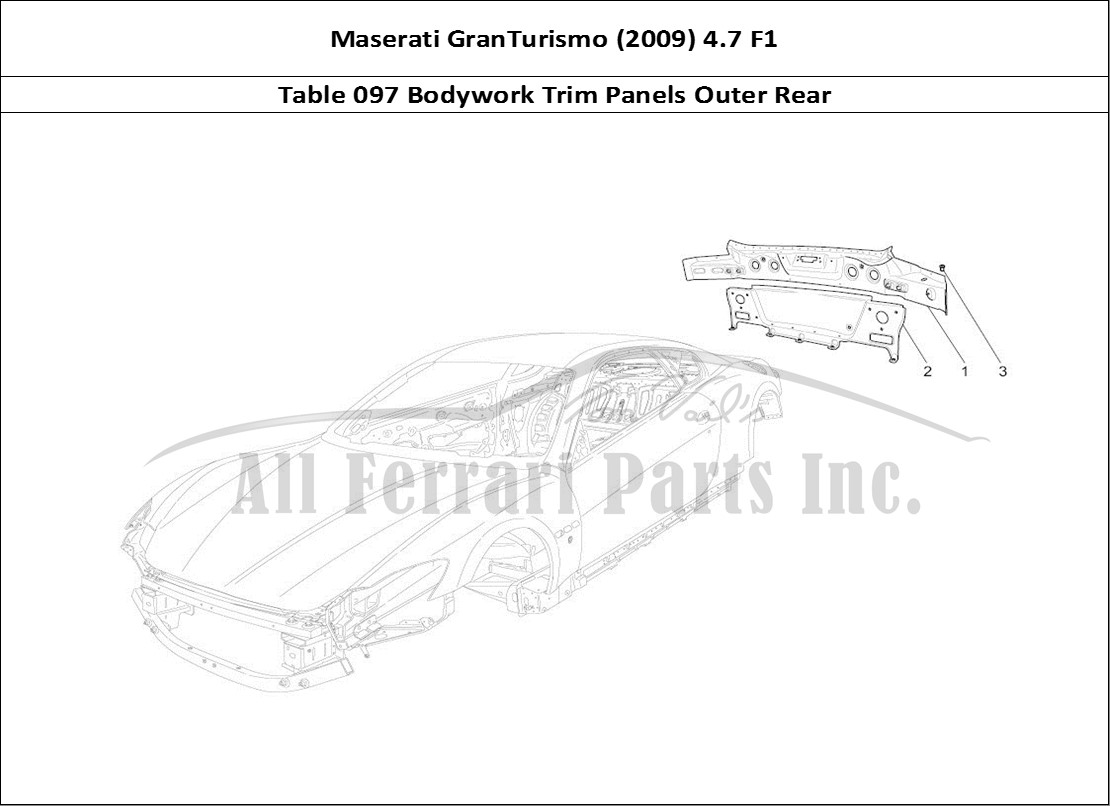 Ferrari Parts Maserati GranTurismo (2009) 4.7 F1 Page 097 Bodywork And Rear Outer T