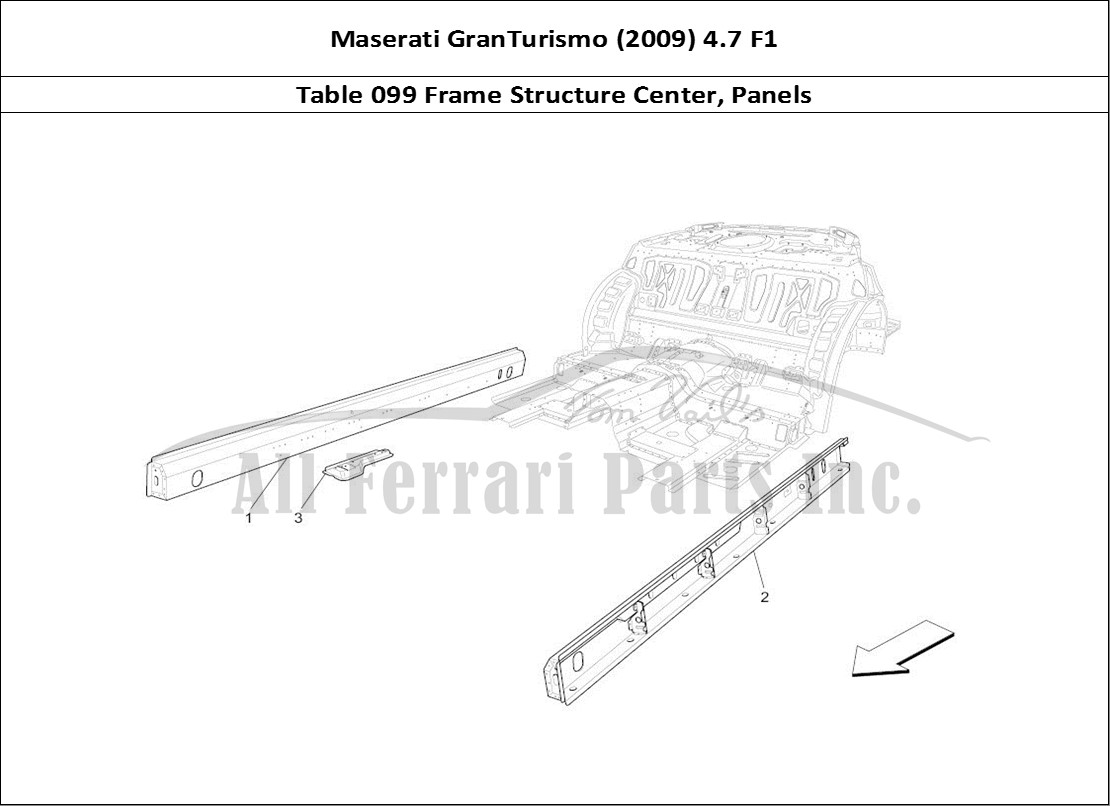 Ferrari Parts Maserati GranTurismo (2009) 4.7 F1 Page 099 Central Structural Frames