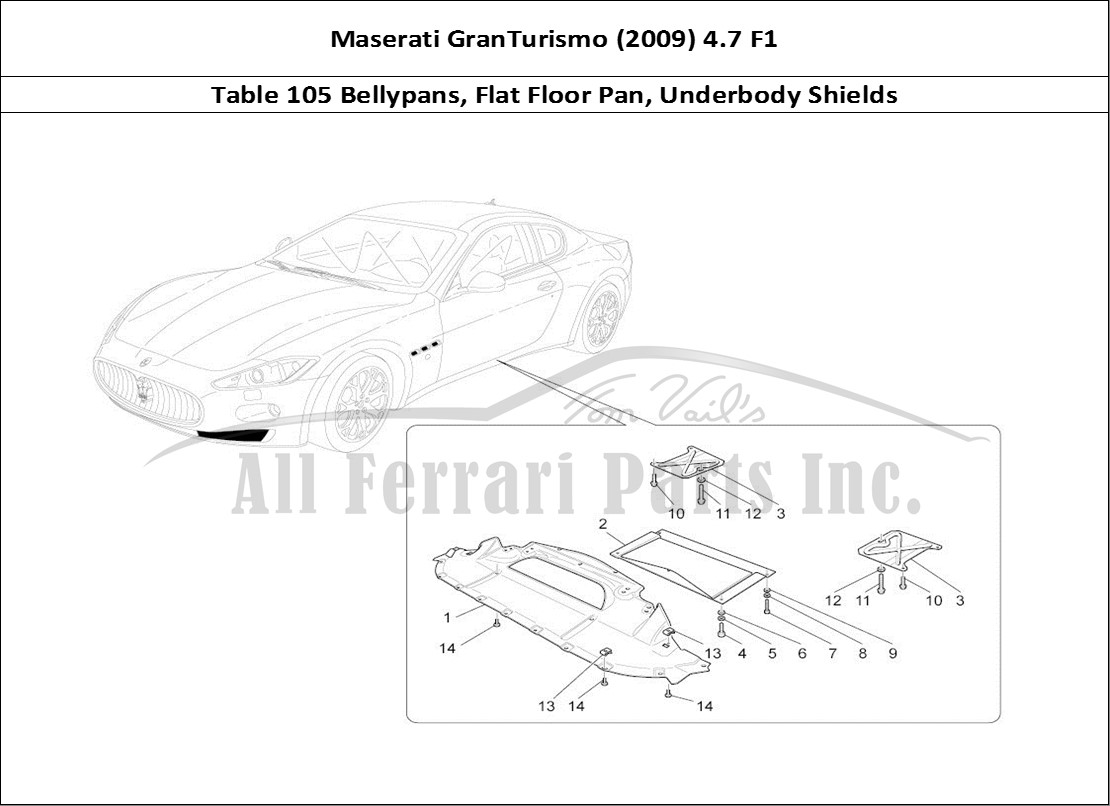 Ferrari Parts Maserati GranTurismo (2009) 4.7 F1 Page 105 Underbody And Underfloor