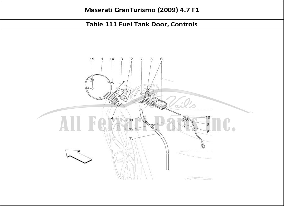 Ferrari Parts Maserati GranTurismo (2009) 4.7 F1 Page 111 Fuel Tank Door And Contro