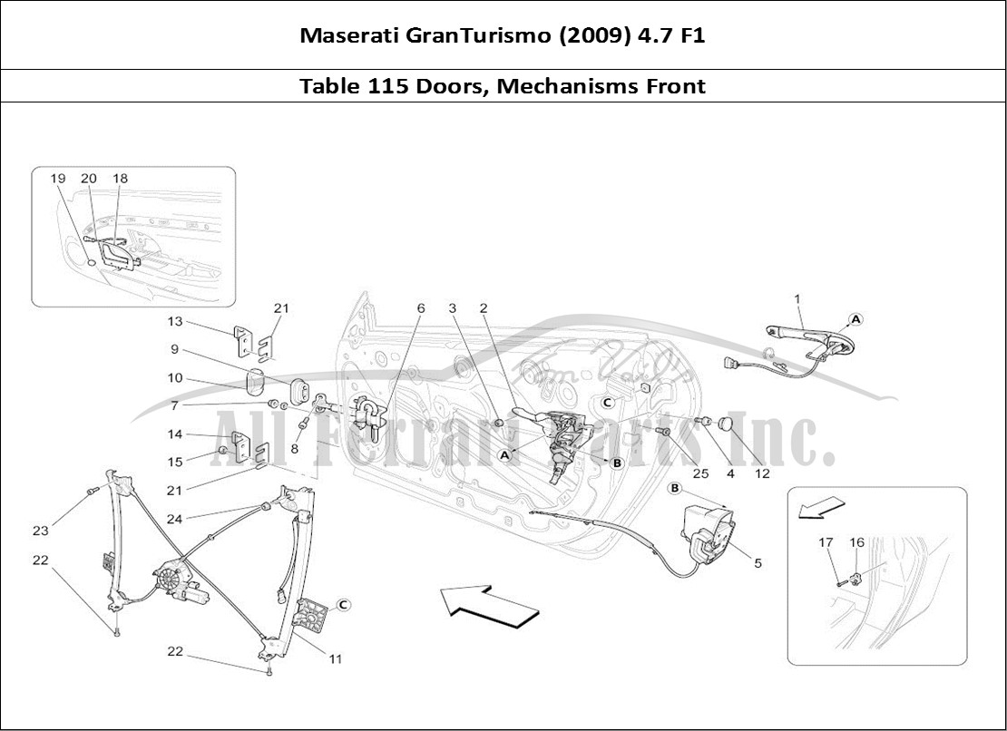 Ferrari Parts Maserati GranTurismo (2009) 4.7 F1 Page 115 Front Doors: Mechanisms