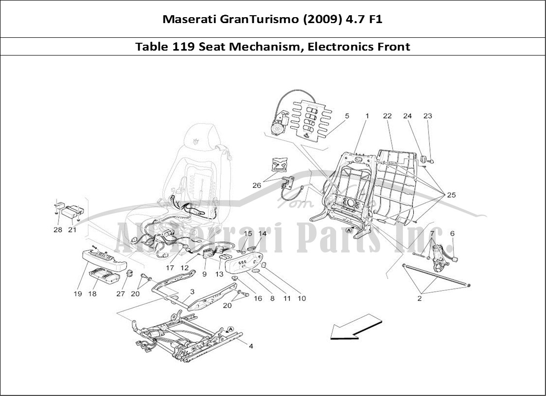 Ferrari Parts Maserati GranTurismo (2009) 4.7 F1 Page 119 Front Seats: Mechanics An