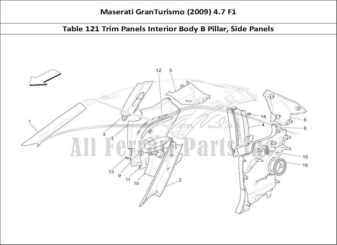 Ferrari Parts Maserati GranTurismo (2009) 4.7 F1 Page 121 Passenger Compartment B P
