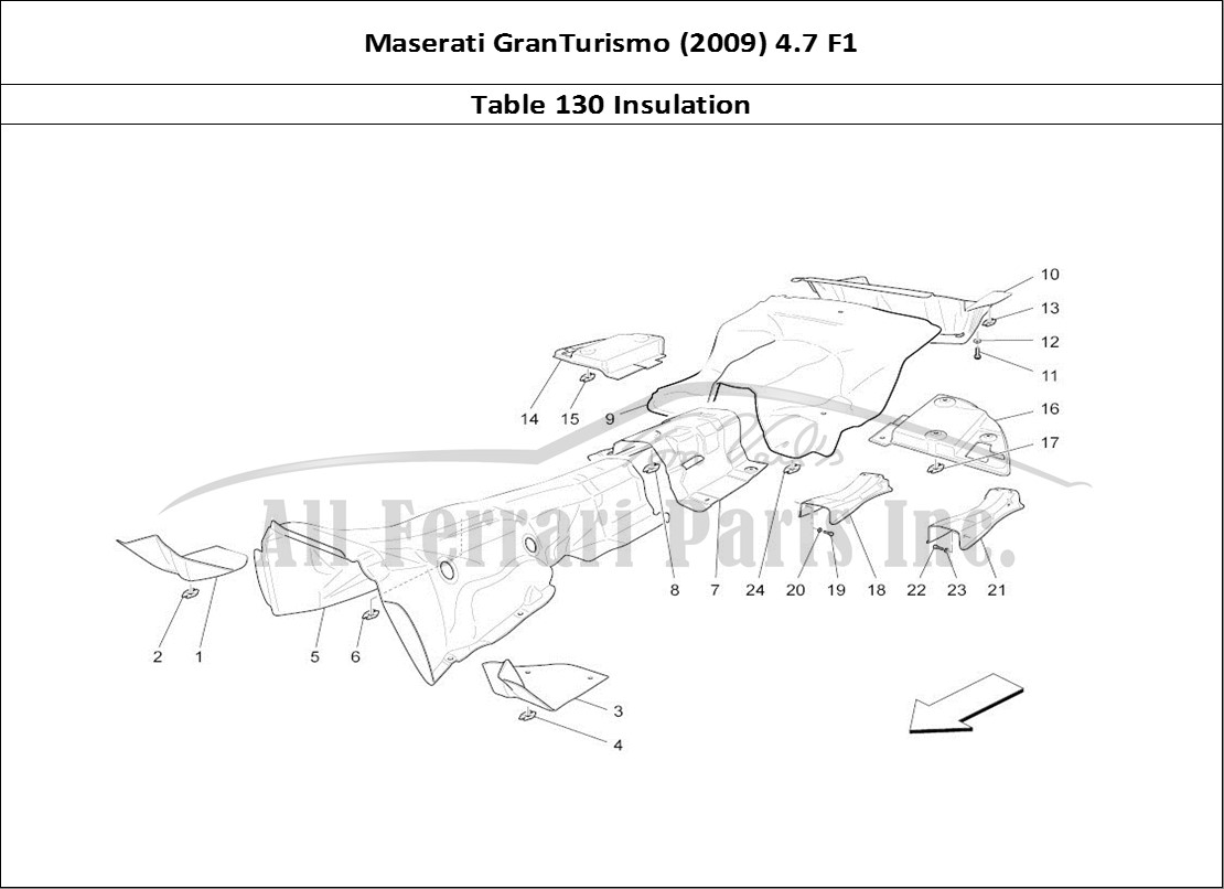 Ferrari Parts Maserati GranTurismo (2009) 4.7 F1 Page 130 Thermal Insulating Panels