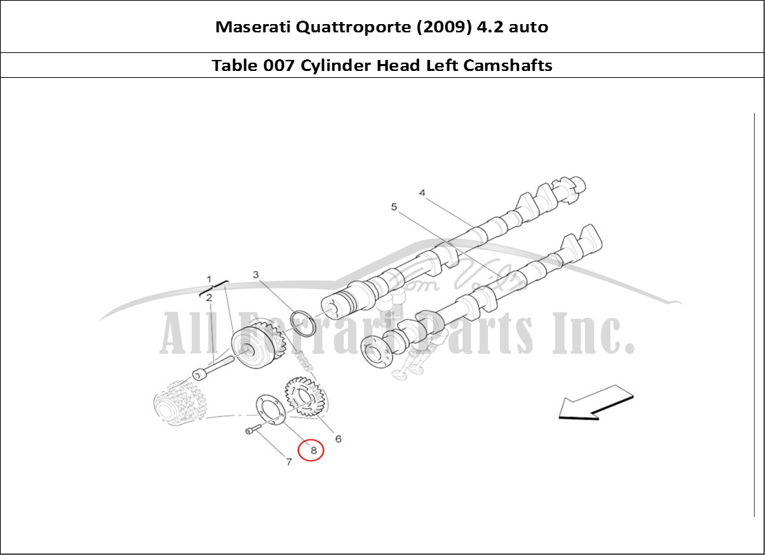 Ferrari Parts Maserati QTP. (2009) 4.2 auto Page 007 Lh Cylinder Head Camshaf