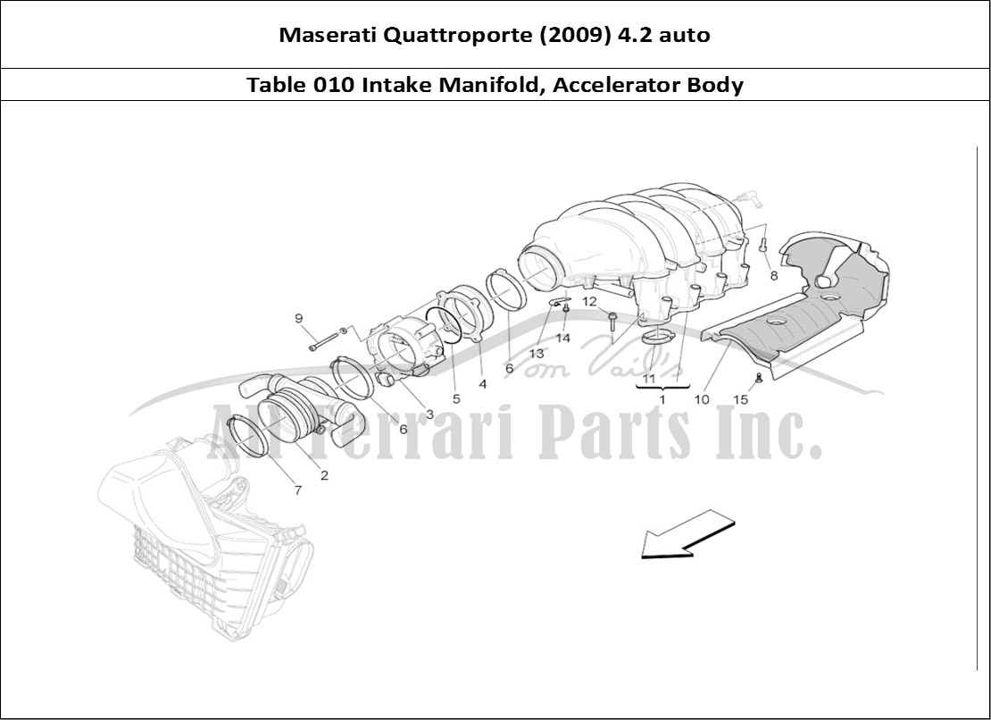 Ferrari Parts Maserati QTP. (2009) 4.2 auto Page 010 Intake Manifold And Thro