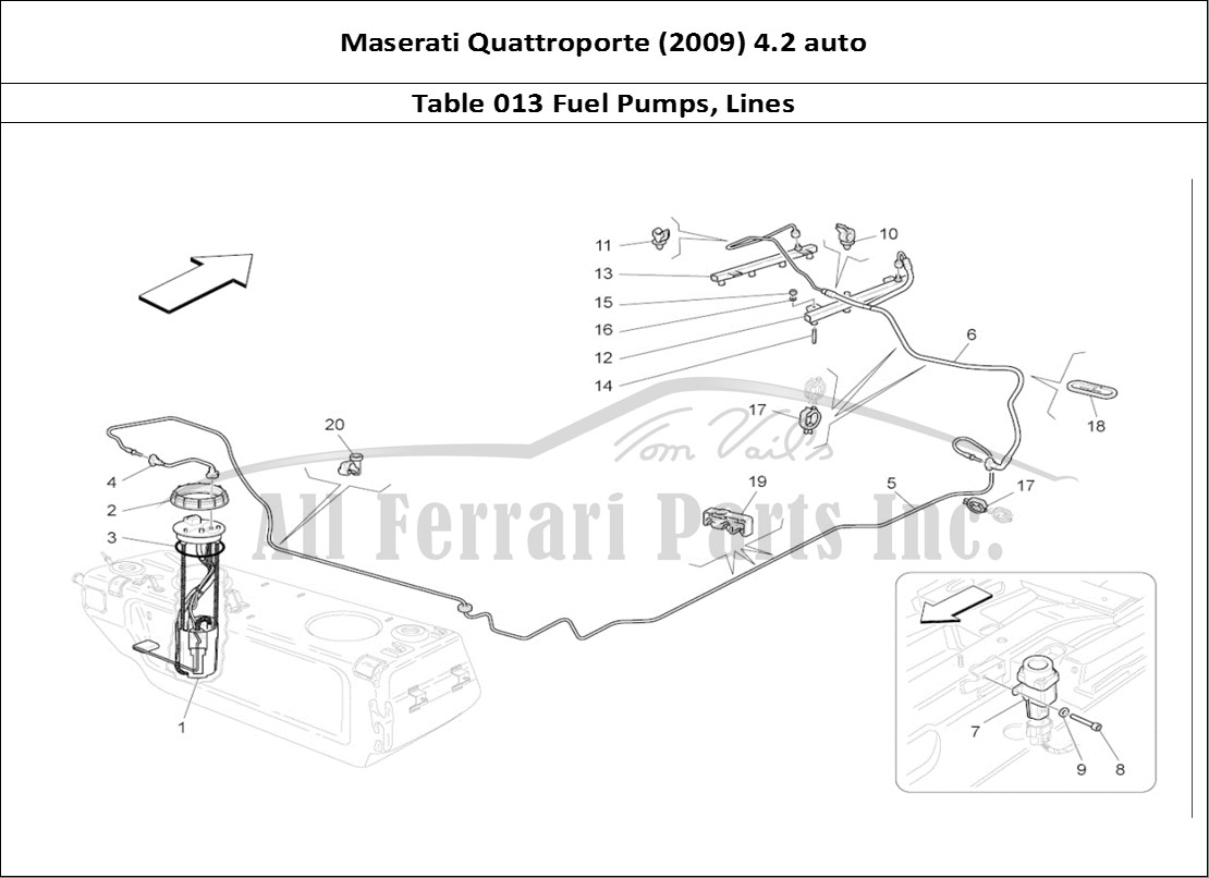 Ferrari Parts Maserati QTP. (2009) 4.2 auto Page 013 Fuel Pumps And Connectio