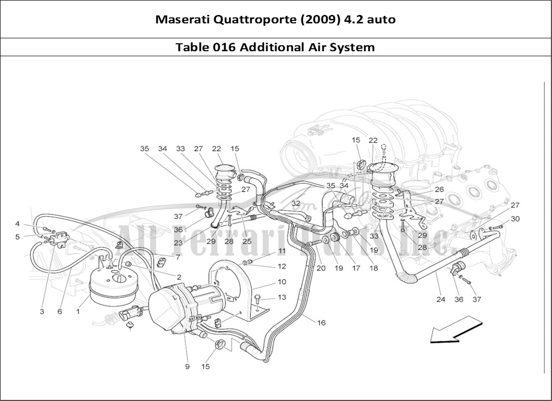 Ferrari Parts Maserati QTP. (2009) 4.2 auto Page 016 Additional Air System