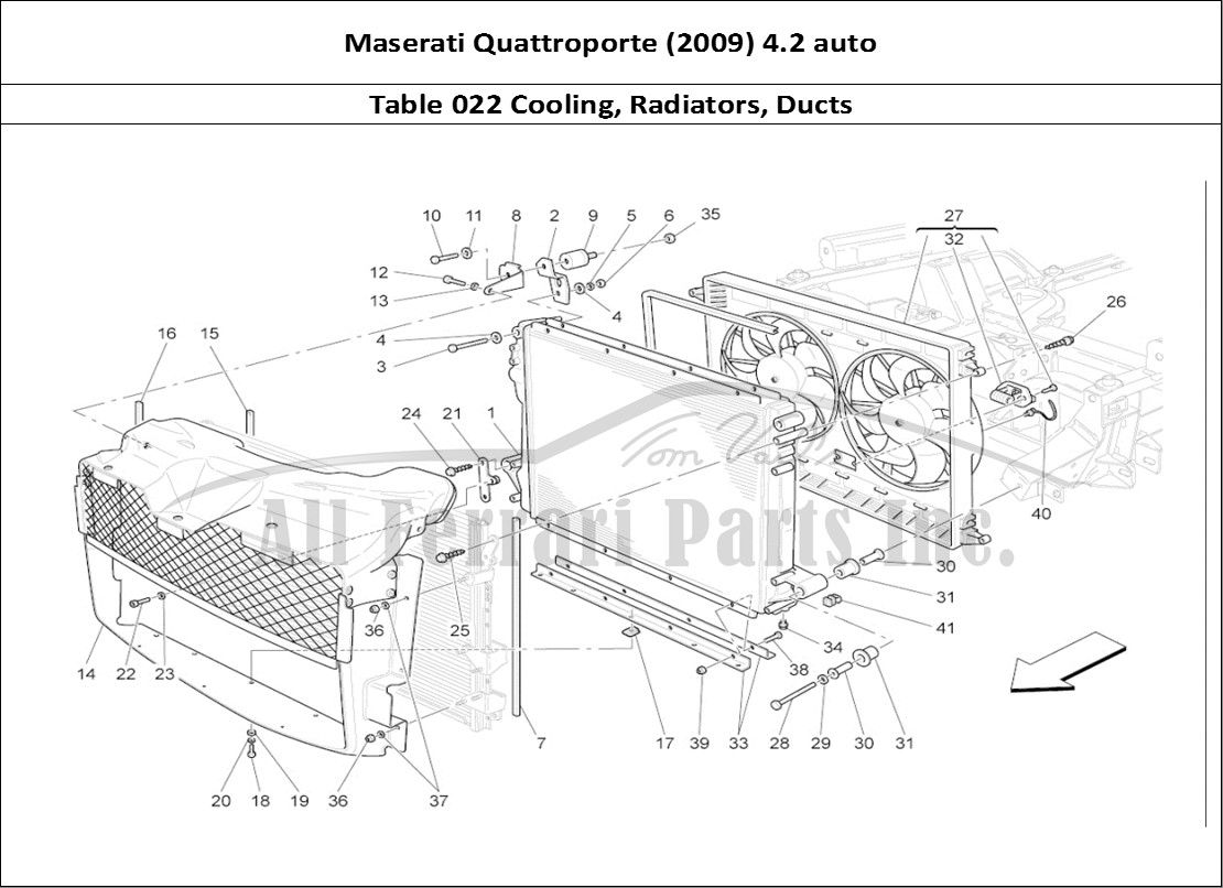 Ferrari Parts Maserati QTP. (2009) 4.2 auto Page 022 Cooling: Air Radiators A
