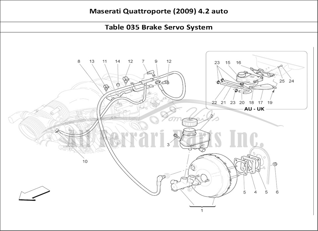 Ferrari Parts Maserati QTP. (2009) 4.2 auto Page 035 Brake Servo System