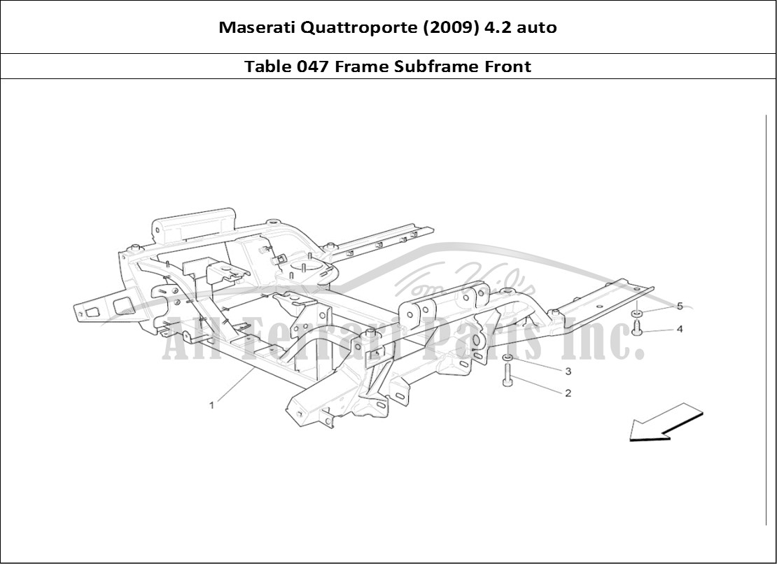 Ferrari Parts Maserati QTP. (2009) 4.2 auto Page 047 Front Underchassis