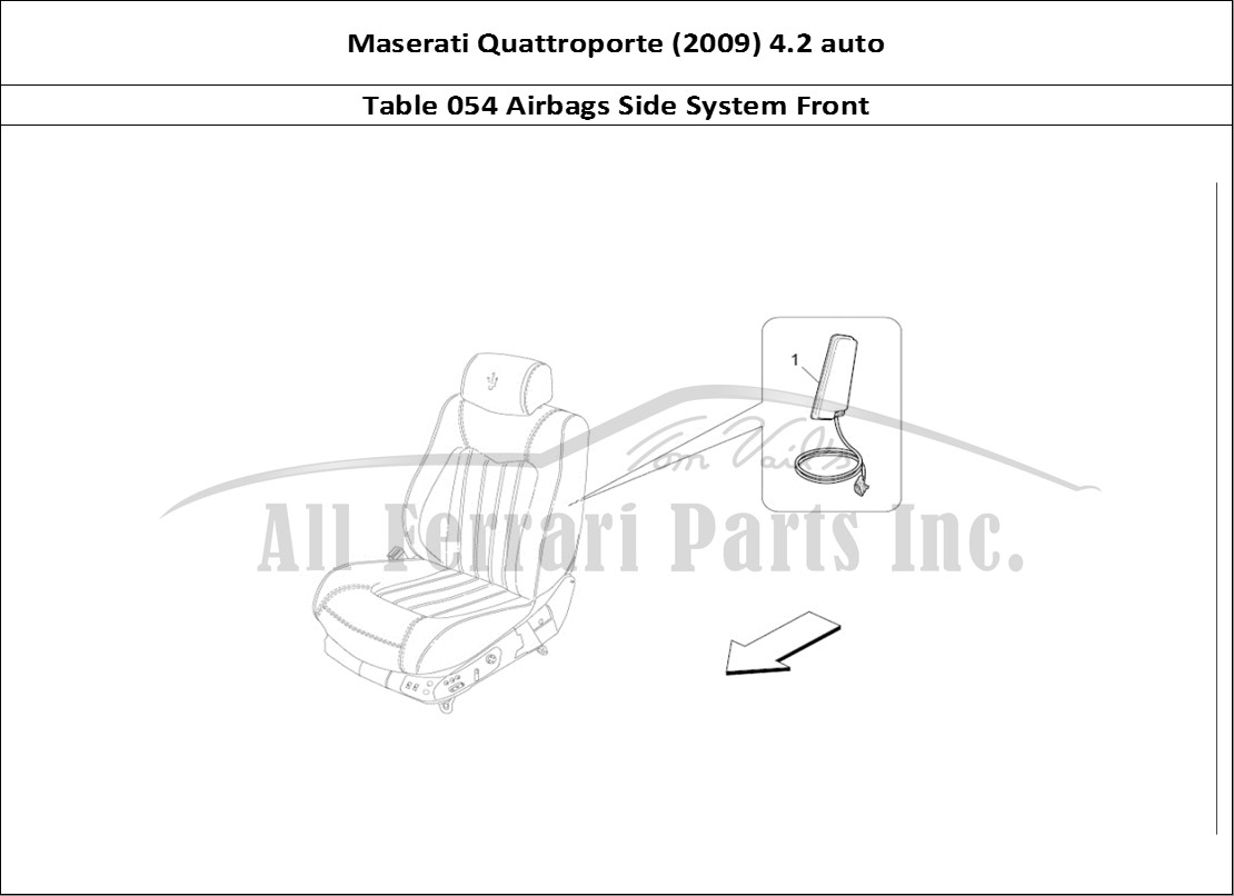 Ferrari Parts Maserati QTP. (2009) 4.2 auto Page 054 Front Side Bag System
