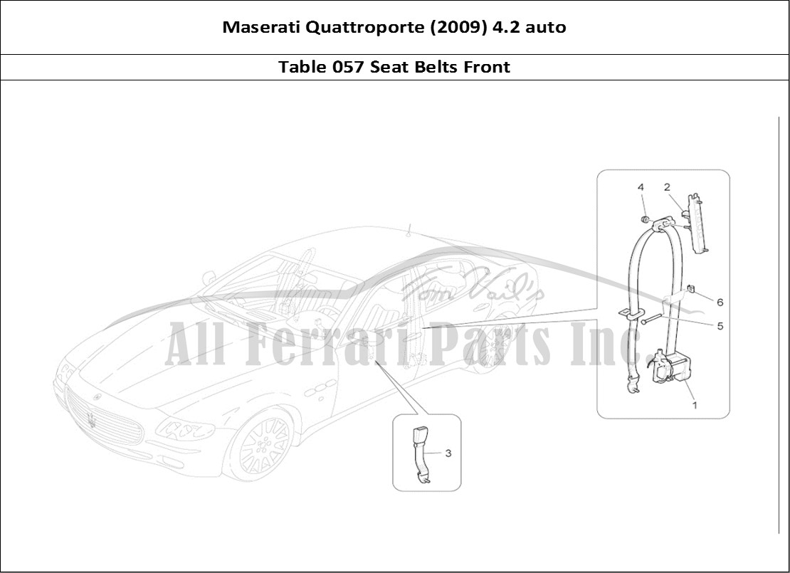 Ferrari Parts Maserati QTP. (2009) 4.2 auto Page 057 Front Seatbelts