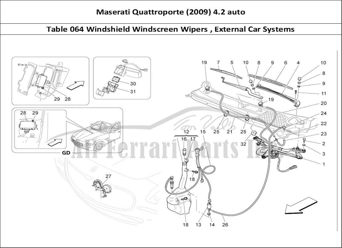 Ferrari Parts Maserati QTP. (2009) 4.2 auto Page 064 External Vehicle Devices