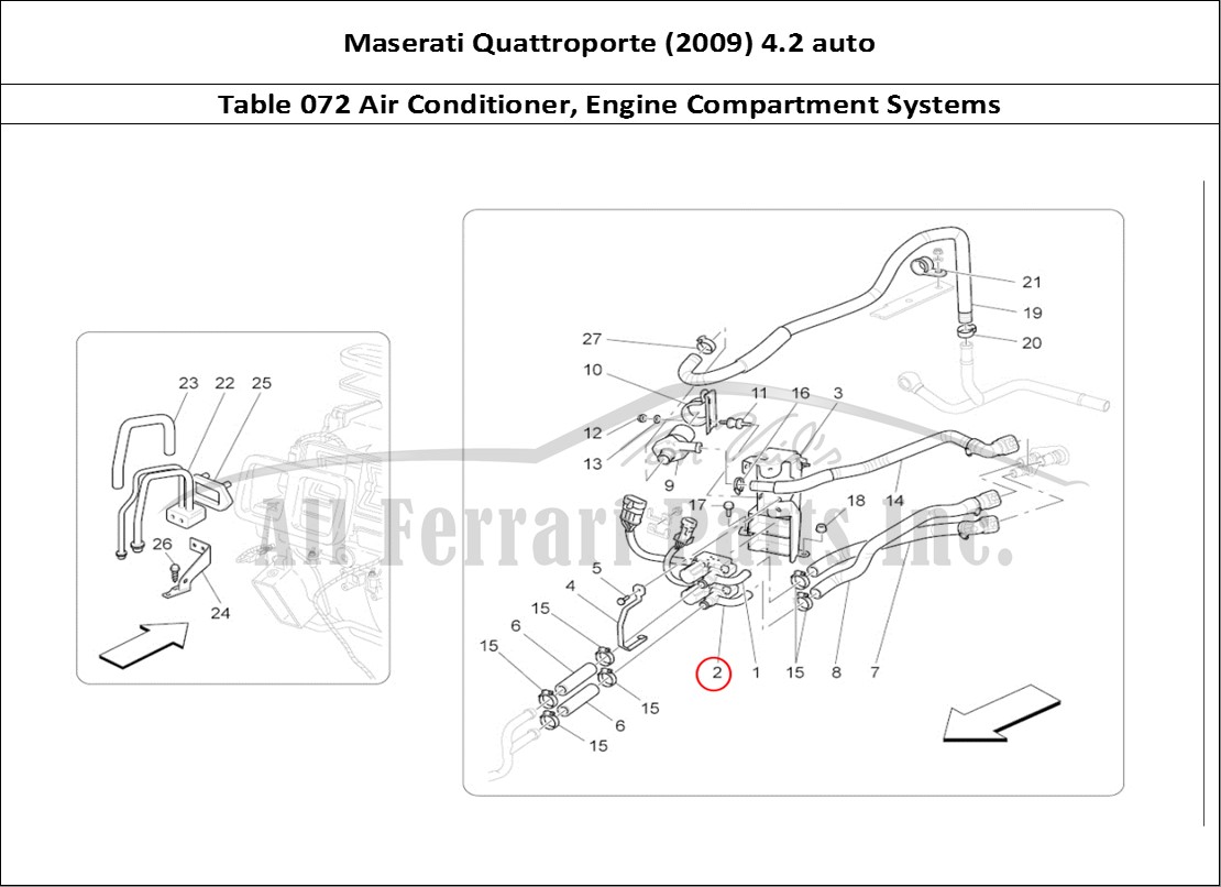 Ferrari Parts Maserati QTP. (2009) 4.2 auto Page 072 A/c Unit: Engine Compart