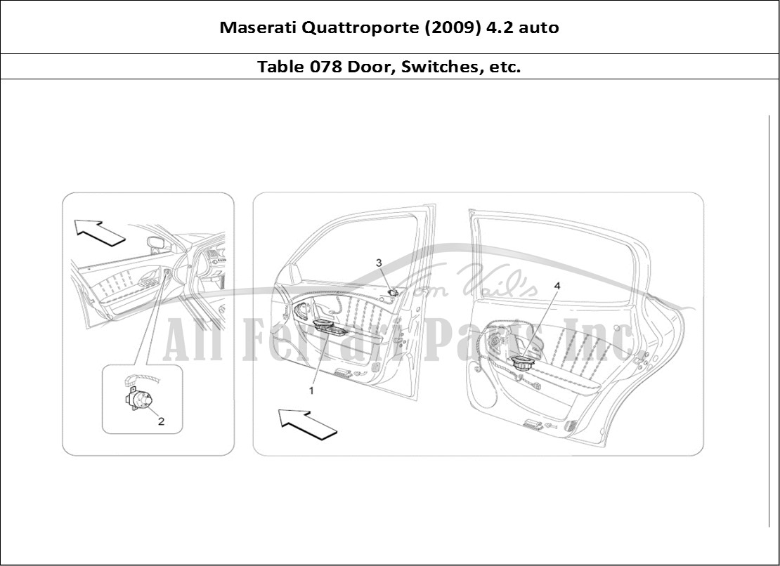 Ferrari Parts Maserati QTP. (2009) 4.2 auto Page 078 Door Devices