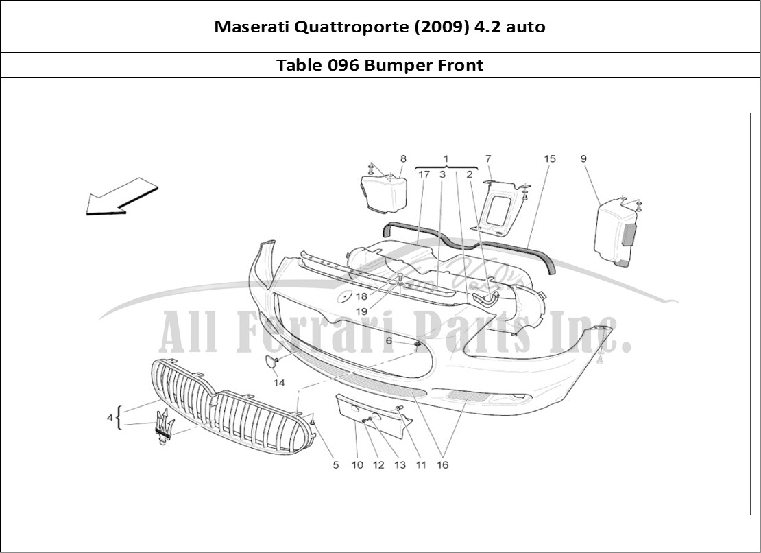 Ferrari Parts Maserati QTP. (2009) 4.2 auto Page 096 Front Bumper