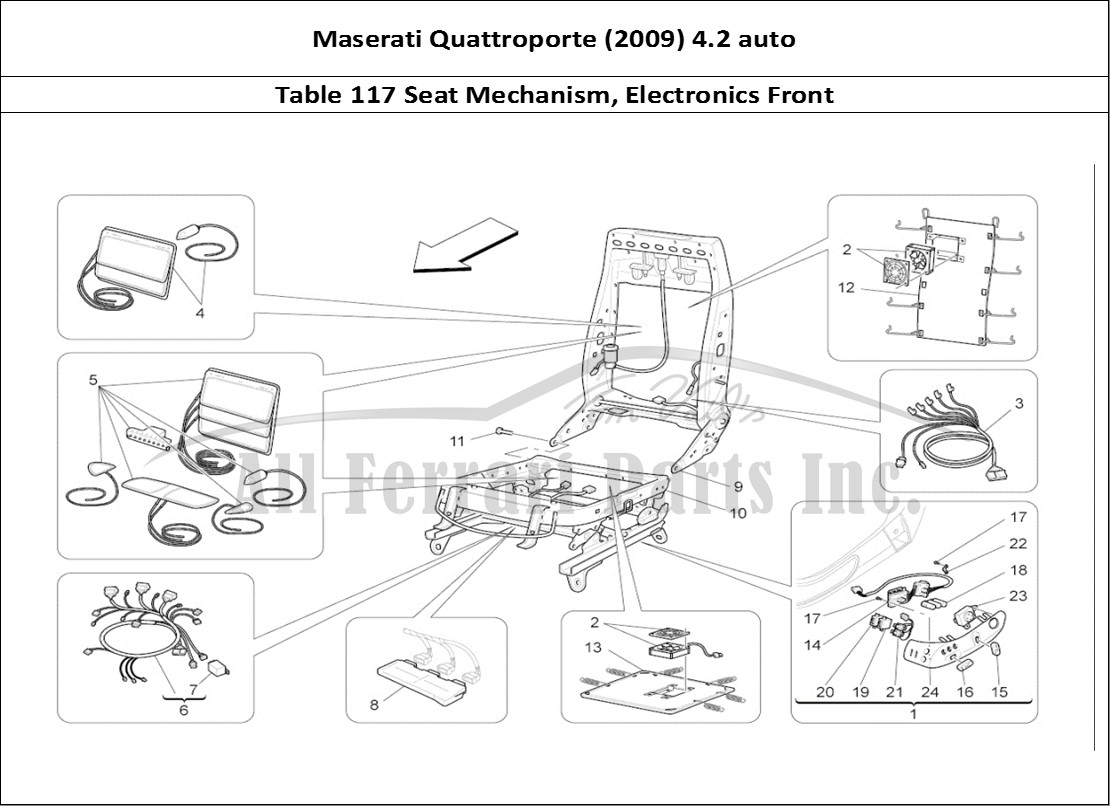 Ferrari Parts Maserati QTP. (2009) 4.2 auto Page 117 Front Seats: Mechanics A