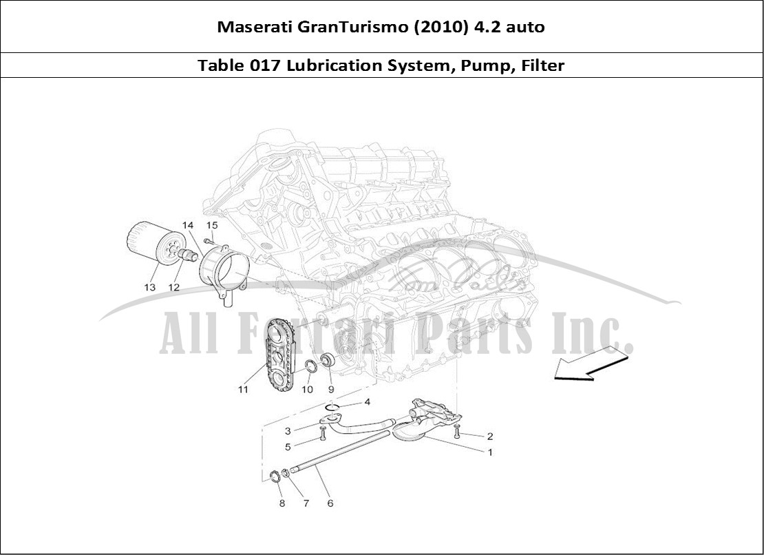 Ferrari Parts Maserati GranTurismo (2010) 4.2 auto Page 017 Lubrication System: Pump