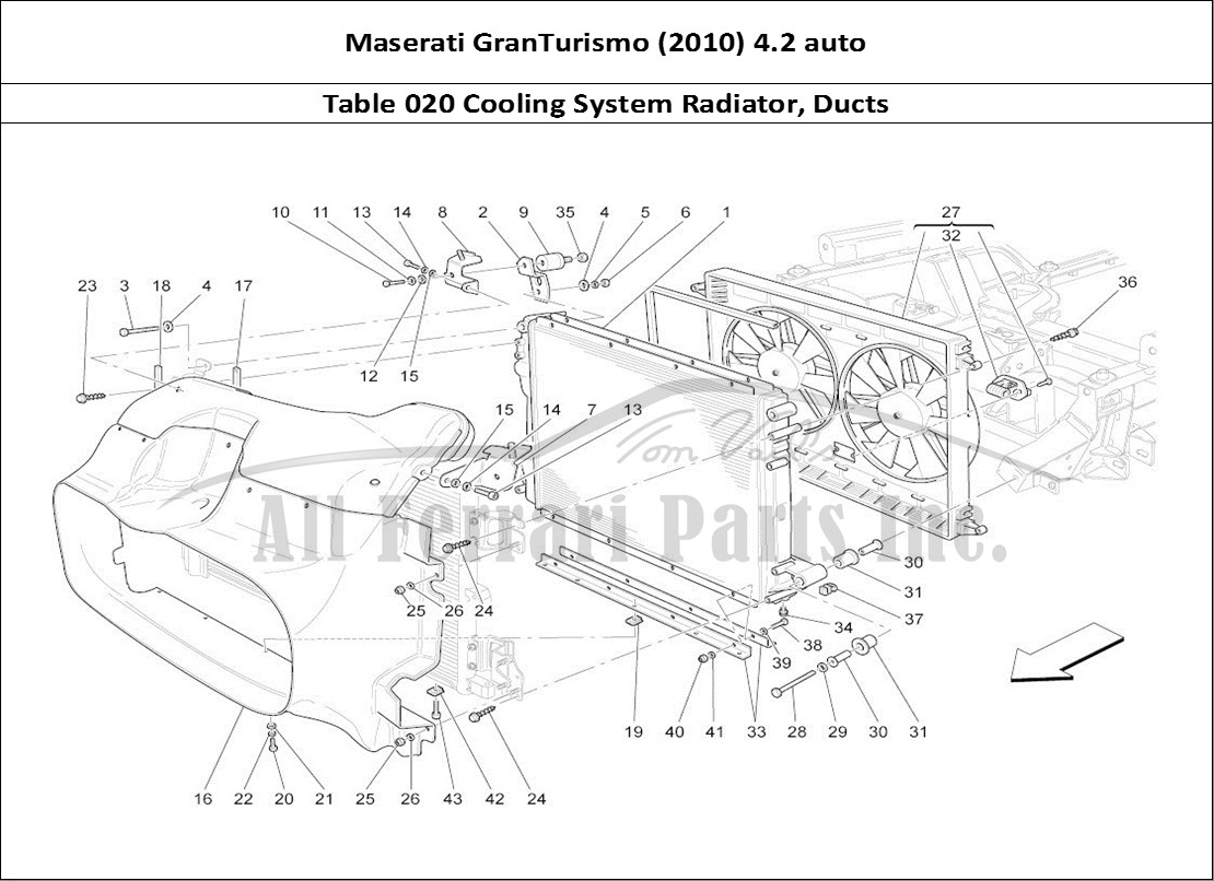 Ferrari Parts Maserati GranTurismo (2010) 4.2 auto Page 020 Cooling: Air Radiators An