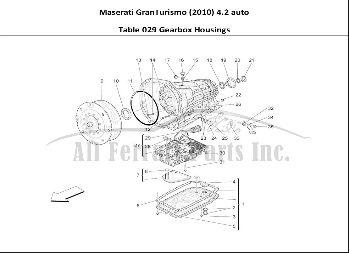 Ferrari Parts Maserati GranTurismo (2010) 4.2 auto Page 029 Gearbox Housings
