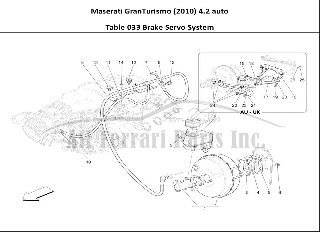 Ferrari Parts Maserati GranTurismo (2010) 4.2 auto Page 033 Brake Servo System