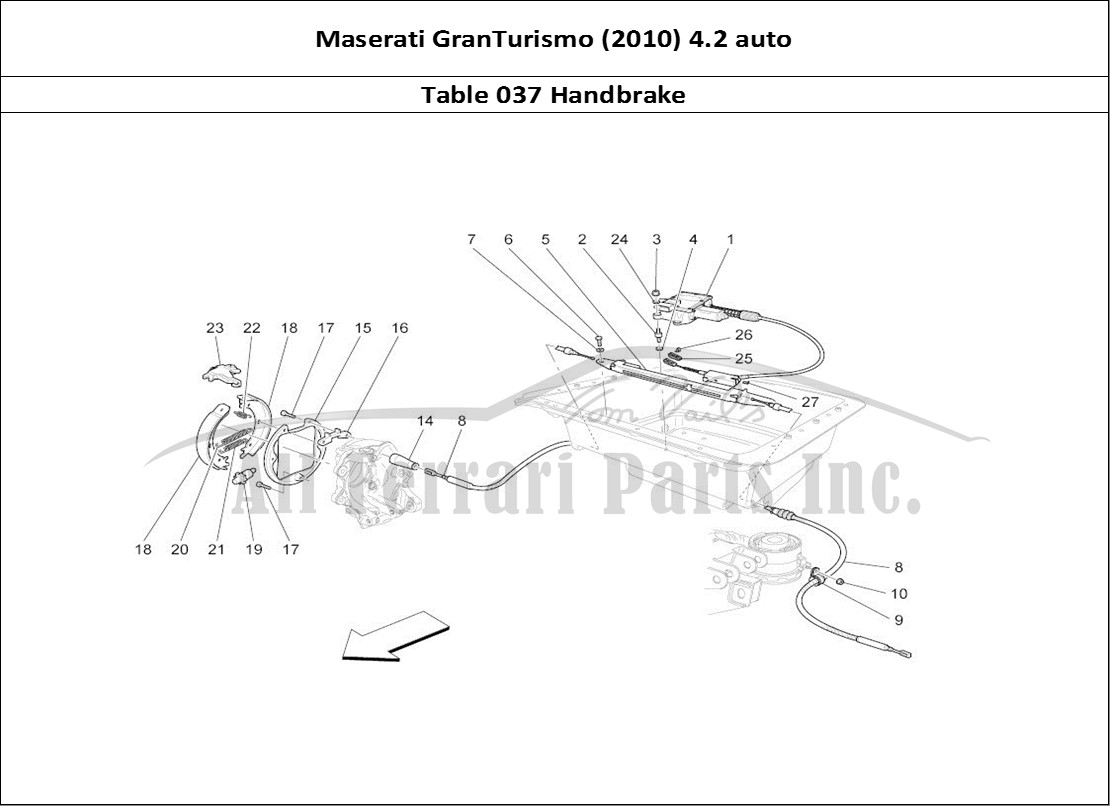 Ferrari Parts Maserati GranTurismo (2010) 4.2 auto Page 037 Handbrake