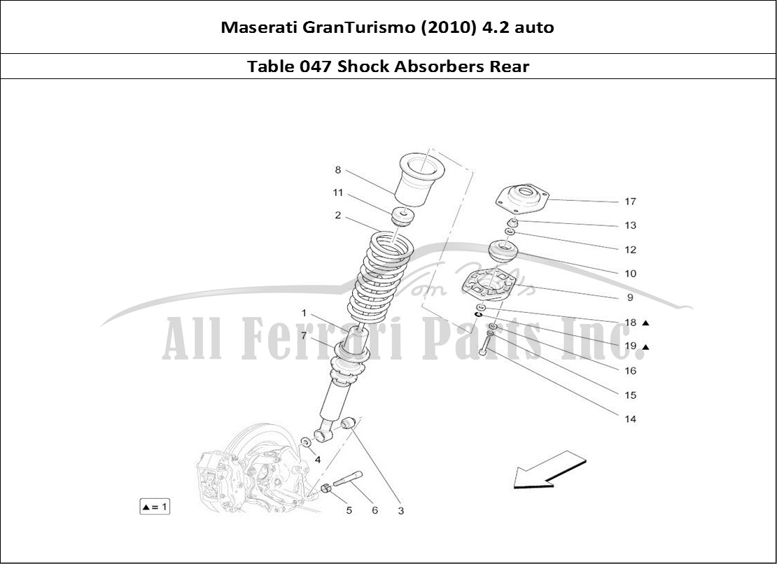 Ferrari Parts Maserati GranTurismo (2010) 4.2 auto Page 047 Rear Shock Absorber Devic